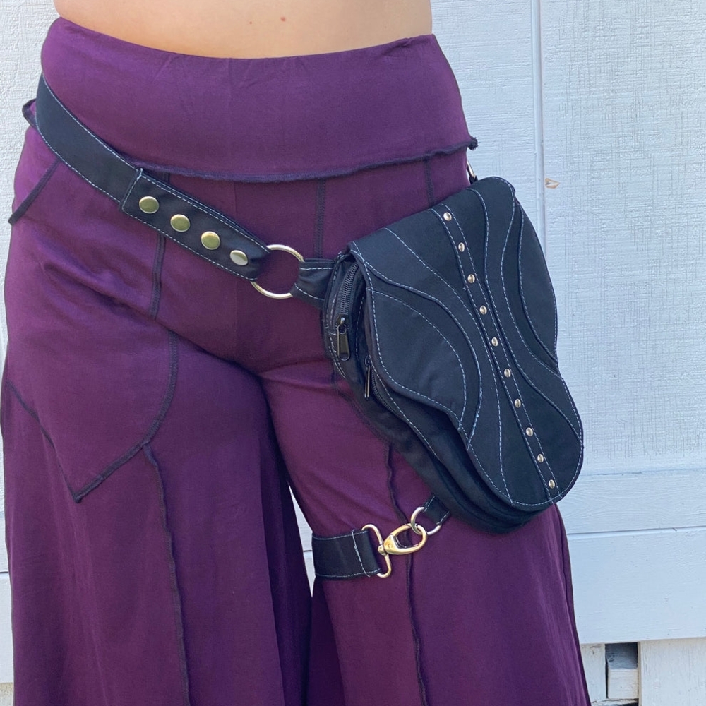 Black Crossbody Bag with Silver Accents - Picture 3 of 5